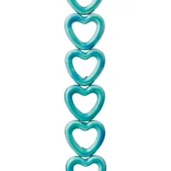 Turquoise Ceramic Heart Beads, 14mm by Bead Landing&trade;
