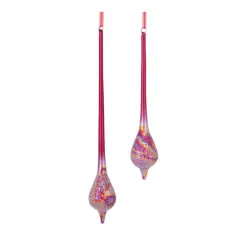 12ct. Assorted Iridescent Glass Drop Ornament Set