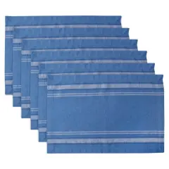 DII&reg; French Stripe Placemats, 6ct. Blue