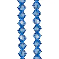 Preciosa Glass Crystal Bicone Beads, 4mm by Bead Landing&trade; Sapphire