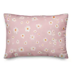 20" Blush Daisy Pattern Spun Poly Pillow