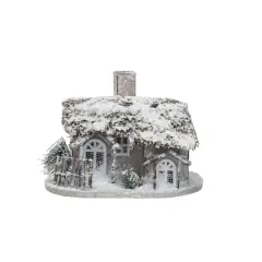 Hello Honey&reg; 8.5" Twig & Paper Cabin with Faux Snow & LED Light