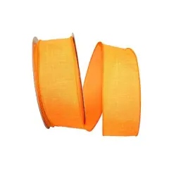 Reliant 2.5" x 50yd. Linen Wired Ribbon Orange