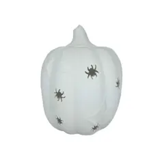 7.25" DIY Ceramic LED Pumpkin with Spiders D&eacute;cor by Make Market&reg;