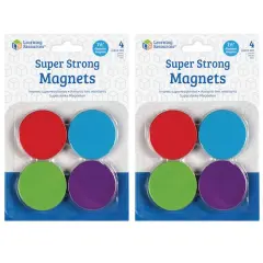 Learning Resources&reg; Super Strong Magnets, 2 Packs of 4