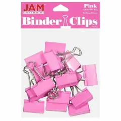 JAM Paper 1.25" Colorful Binder Clips, 30ct. Pink