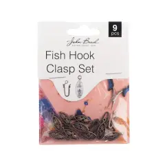 John Bead Must Have Findings 20mm Fish Hook Clasp Set, 9ct. Antique Copper