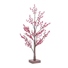 38" LED Red Berry Tree Decoration