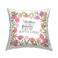 Stupell Industries Floral Mother's Day Phrase, Floral Mother's Day Phrase Decorative Printed Throw Pillow