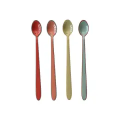 Hello Honey&reg; 8" Multicolor Enameled Stainless Steel Cocktail Spoon Set