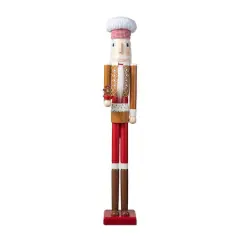 Glitzhome&reg; 42" Christmas Gingerbread Chef Nutcracker