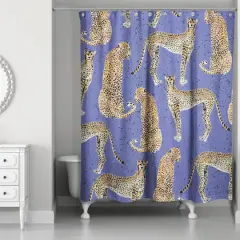 Cheetah Shower Curtain Blue