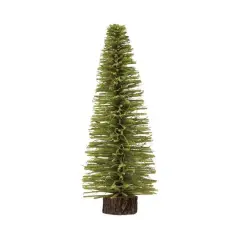 Hello Honey&reg; 14" Chartreuse Sisal Bottle Brush Tree with Wood Slice Base