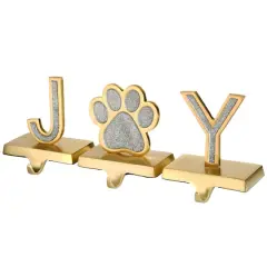 5" Silver Sparkle JOY Stocking Holders, 3ct.