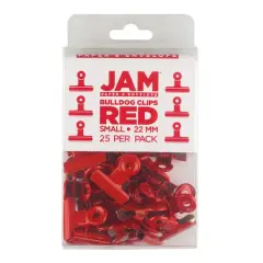 JAM Paper 22mm Metal Bulldog Clips, 25ct. Red