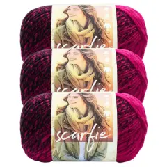 3 Pack Lion Brand&reg; Scarfie&reg; Yarn Black/Hot Pink