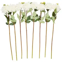 30" White Dahlia Artificial Flower Stem, 8ct.