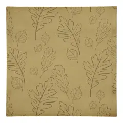 Mustard Yellow Large Leaf Pattern Cotton Twill Napkin
