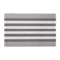 DII&reg; Gray Cabana Stripe Recycled Yarn Rug, 2ft. x 3ft.