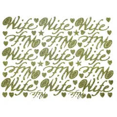 JAM Paper Wife Gold Script Floral Adhesive