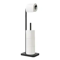 SunnyPoint Toilet Paper Holder with Rectangle Base Black