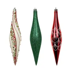 6 Pack 7.7" Peppermint Lane Shatterproof Teardrop Ornaments by Ashland&reg;