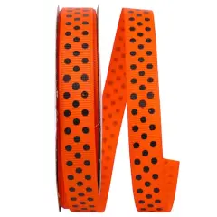 The Ribbon Roll 5/8" x 25yd. Grosgrain Halloween Confetti Dots Ribbon