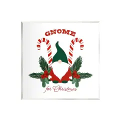 Stupell Industries Gnome For Christmas Candy Canes Wall Plaque Art