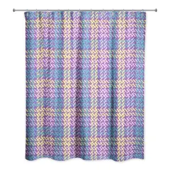 Plaid Shower Curtain Purple