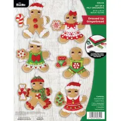 Bucilla&reg; Dressed-Up Gingerbread Felt Ornament Kit