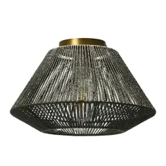 Hello Honey&reg; 14" Gray Flush Mount Ceiling Light with Woven Paper Rope Shade