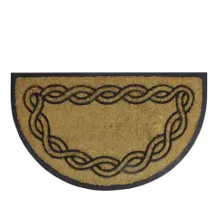 Black Rubber & Coir Outdoor Half Round Door Mat, 29.5" x 17.5"