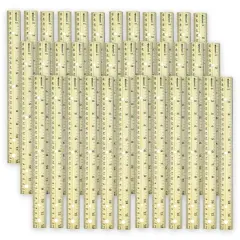 Westcott&reg; 12" Hole Punched Wood Ruler English and Metric with Metal Edge, 36ct.