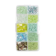 John Bead Mixed Sequins & Beads Kit Light Green