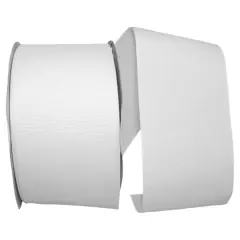 JAM Paper 3" Grosgrain Texture Wired Ribbon White