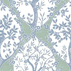 RoomMates Tree & Vine Ogee Peel & Stick Wallpaper Blue and green