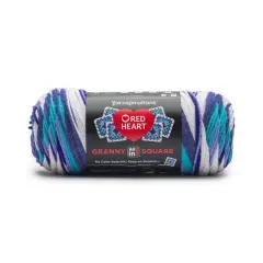 Red Heart&reg; All in One&trade; Granny Square&trade; Yarn White - Amethyst