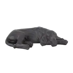 Black Modern farmhouse Dog Garden Sculpture, 23" x 13" x 6"