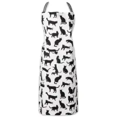 DII&reg; Cat Print Chef Apron Black/White