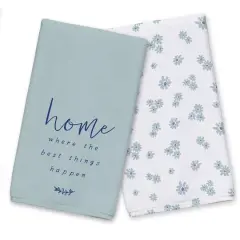 Where the Best Things Happen Tea Towel Set Blue