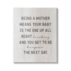 Stupell Industries Being a Mother Funny Phrase Up All Night Canvas Wall Art