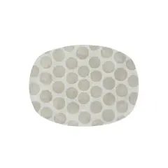 Hello Honey&reg; 16.5" Natural Decorative Terracotta Platter with Wax Relief Dots