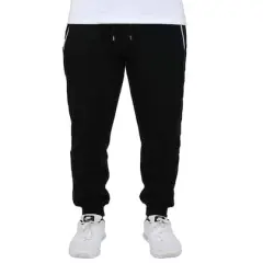 Galaxy by Harvic Men's Fleece-Lined Jogger Sweatpants With Zipper Pockets Black