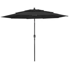9.75ft. Outdoor Patio Market Umbrella with Hand Crank & Tilt Black