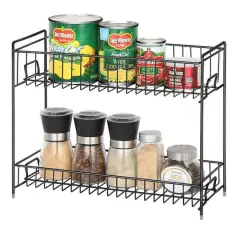 NEX&trade; 2-Tier Black Kitchen Countertop Spice Rack Organizer