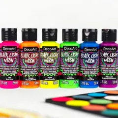 DecoArt&reg; Black Light Neon&trade; 6 Color Acrylic Paint Bundle