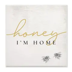 Stupell Industries Honey I'm Home Greeting Charming Bee Pun,12" x 12"