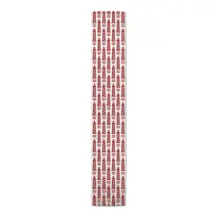 Light Houses Indoor/Outdoor Table Runner Red on White