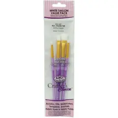 Royal & Langnickel&reg; Crafter's Choice&trade; White Taklon Shader Brush Set