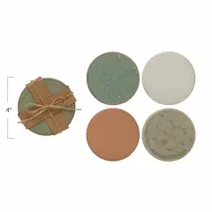 Hello Honey&reg; Multicolor Stoneware Coaster Set